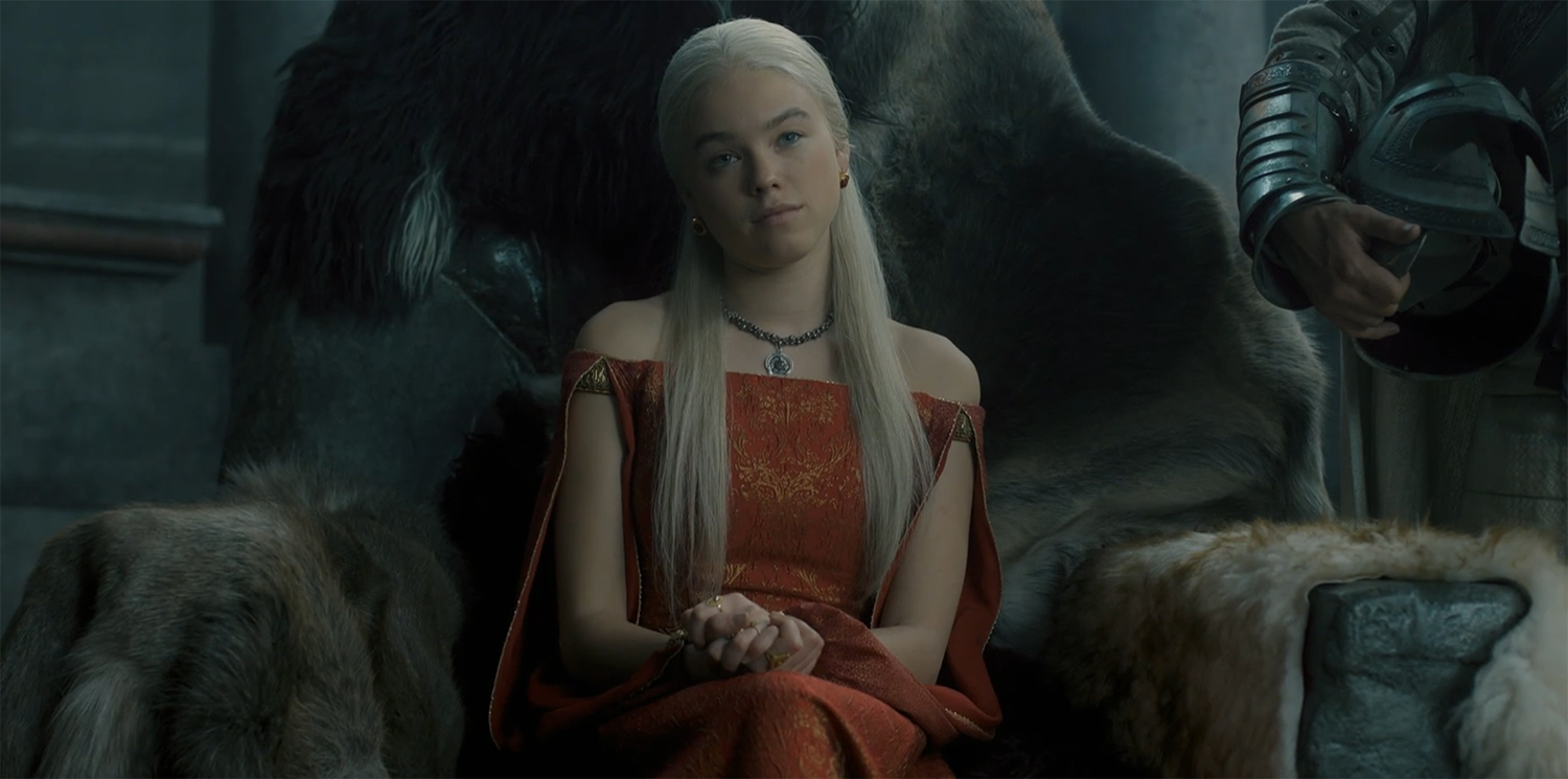 Rhaenyra watching the poor quality of the suitors.