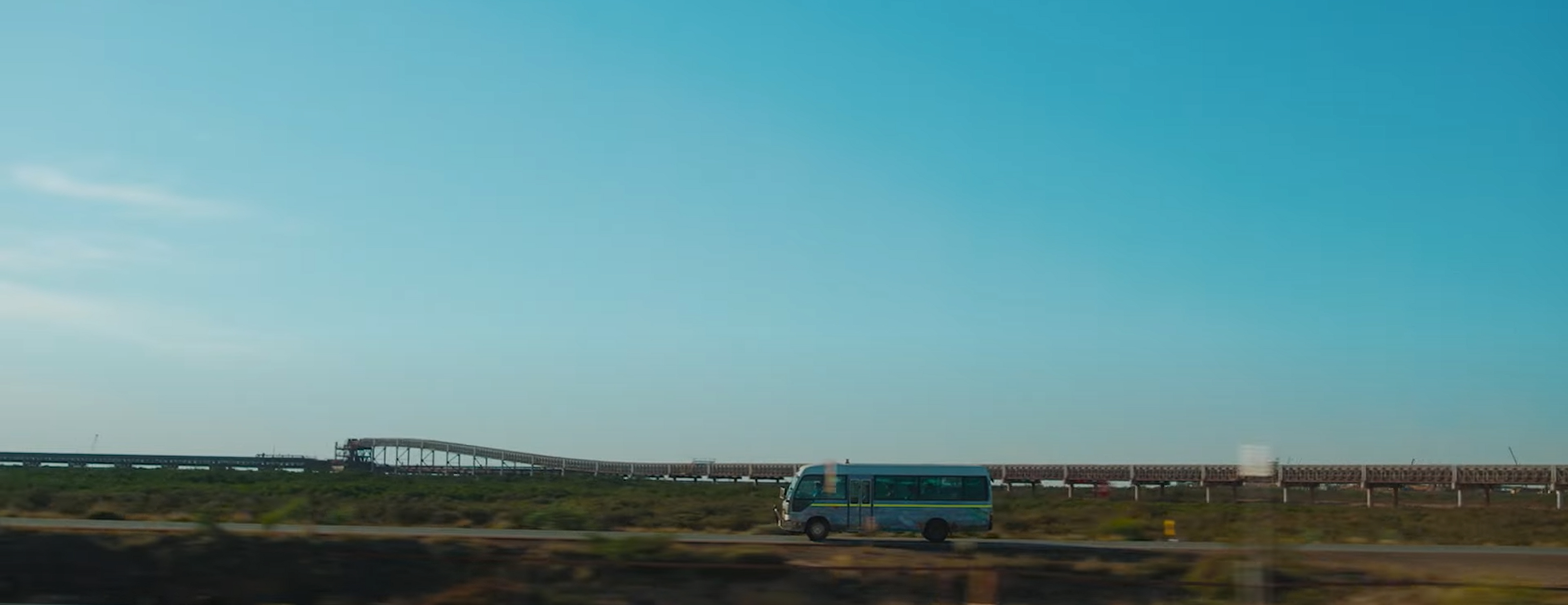 The bus on the highway.