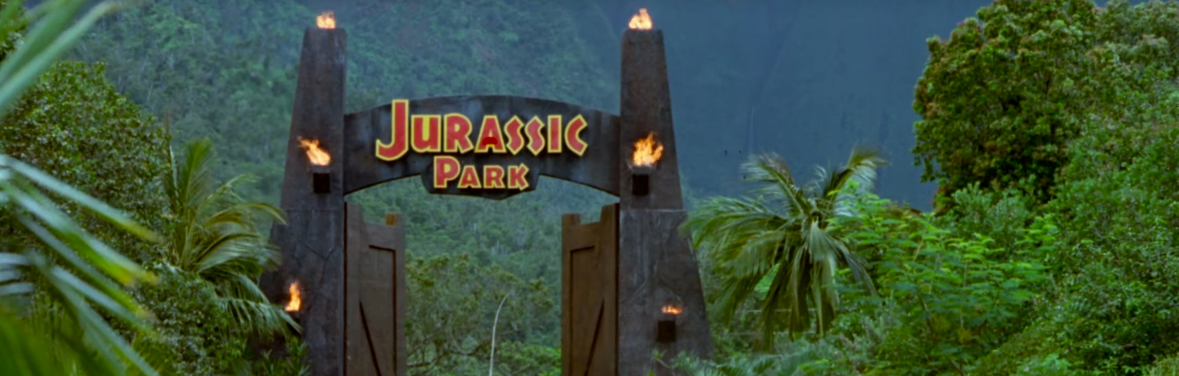the entry gate to Jurassic Park.