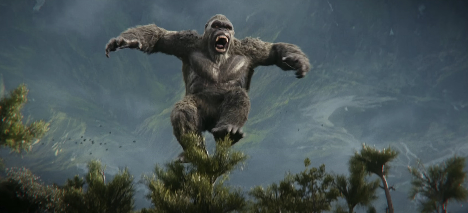 Kong jumps through the air in Hollow Earth