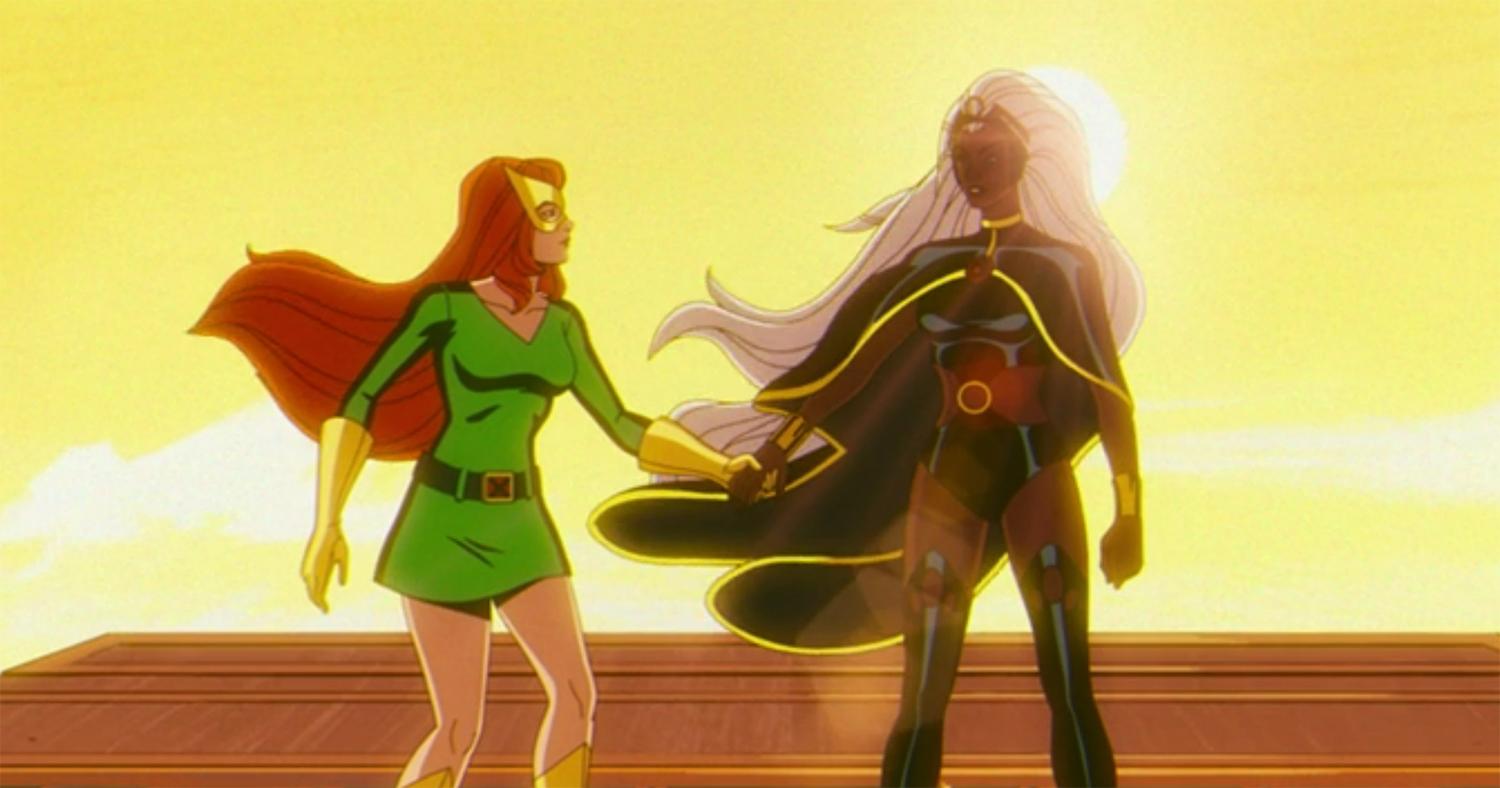 Rogue and Storm in the old costumes.